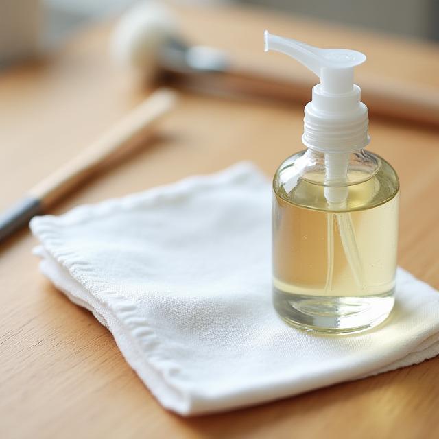 Small jar of nib cleaner and lint-free cloth